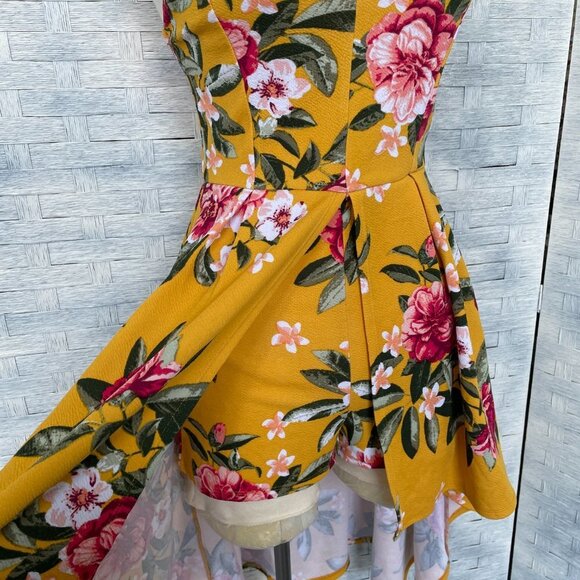 Derek Heart Floral Romper Dress Spaghetti Strap High  low Multi color size M - Picture 4 of 8